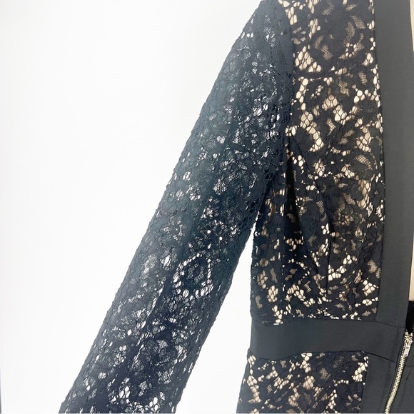 ✅L’atiste Black Lace Dress Low Cut and Zipper FRONT SIZE MEDIUM COCKTAIL WEDDING - Picture 4 of 9